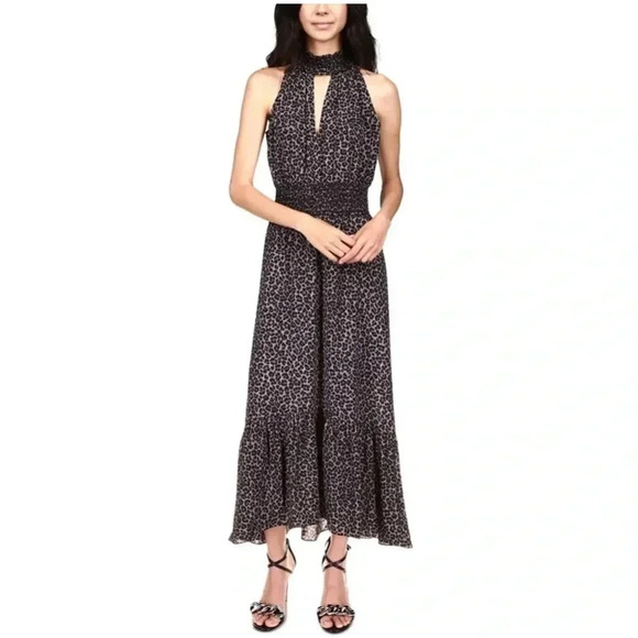 Michael Kors Cheetah-Print Smocked-Neck Sleeveless Dress Size XL NWT - Picture 1 of 7